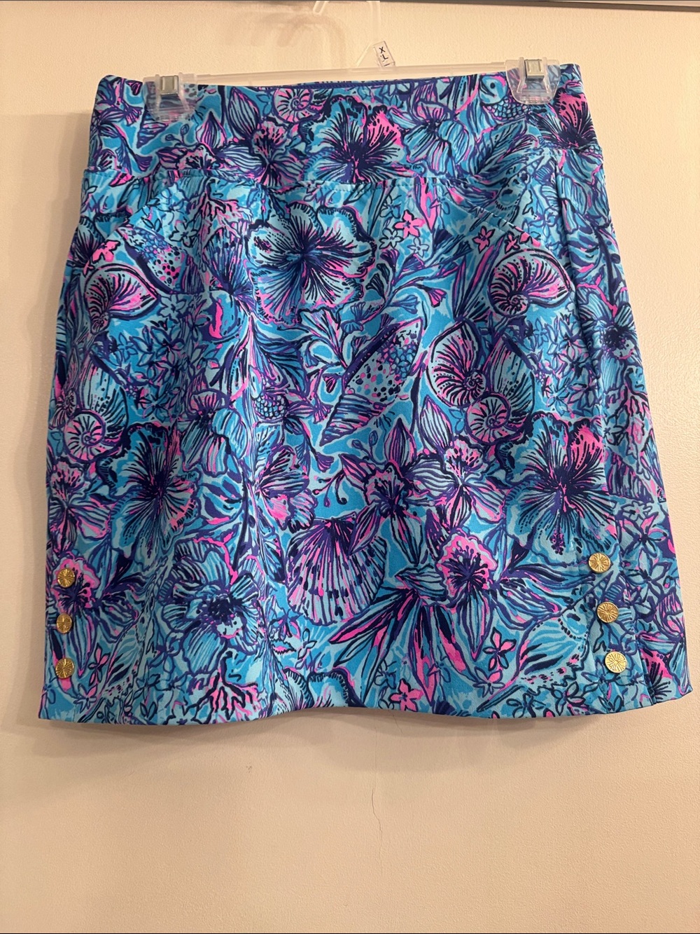 LILLY PULITZER Blue Floral Printed A-Line Skort size 0